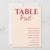 Carte Table de mariage contemporaine élégant Tableau de (Devant)