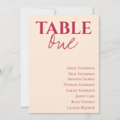 Carte Table de mariage contemporaine élégant Tableau de (Dos)