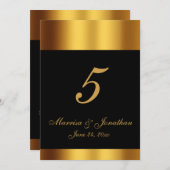 Carte Table de Mariage frontière de calligraphie en or n (Devant / Derrière)