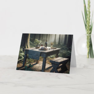 Carte Table de Thanksgiving dans une forêt