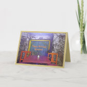 CARTE TABLE ET CHAISES RUSTIQUES/JOLIE ANNIVERSAIRE/PERS (Devant)