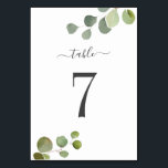 Carte table Eucalyptus Rustic Lettré à la main Mar<br><div class="desc">Carte de table de Mariage rustique Eucalyptus Lettré À La Main Chic.</div>