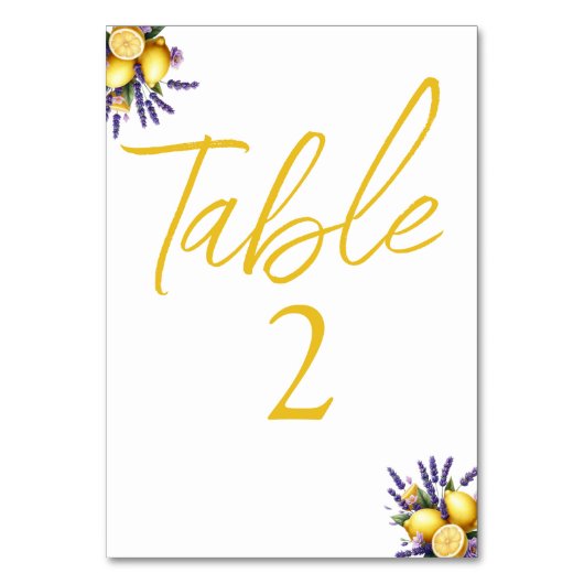 Carte table Lavande citron (Dos)