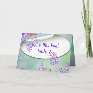 Carte Table mariage vert lavande