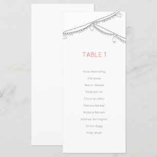 Carte Table noire et blanche minimaliste de pique-nique 