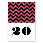 Carte table Parties scintillant Chevron rose (Dos)