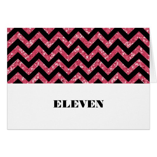 Carte table Parties scintillant Chevron rose (Devant horizontal)