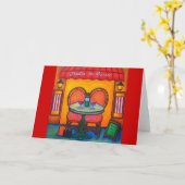 Carte "Table pour deux" Bland Grey Card (Fleur jaune)
