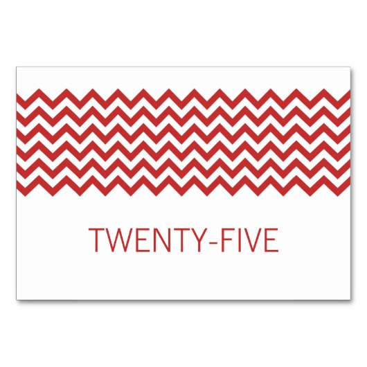 Carte table Red Simple Chevron (Devant)