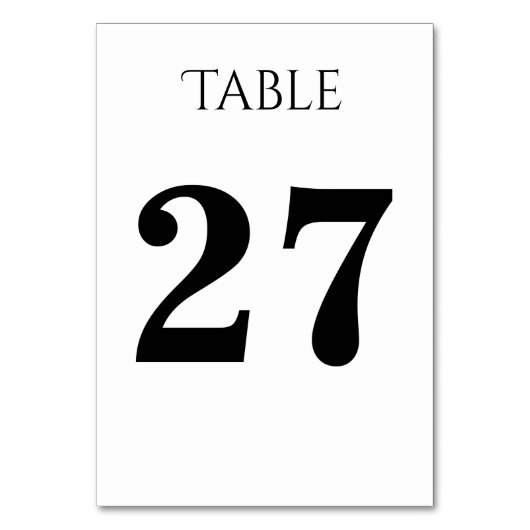 Carte table simple et personnalisable (Dos)