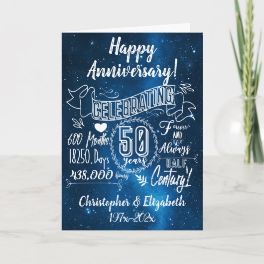 Carte Tableau de bord du 50e anniversaire du Mariage (Devant)