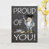 Carte Tableau De Bord Fier De Vous Diplôme Avec Gnome (Fleur jaune)