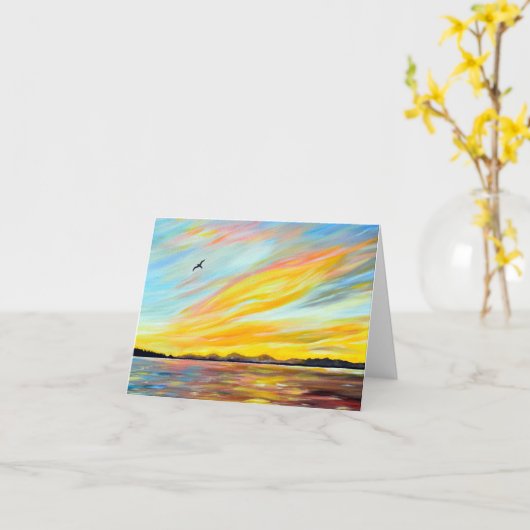 Carte Tableau de la vue du traversier du matin (Fleur jaune)