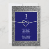 Carte Tableau de Mariage Assis Argent Bleu (Dos)