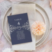 Carte Tableau de mariage bleu marine