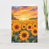 Carte Tableau de paysage de coucher de soleil dans un ch (Devant)