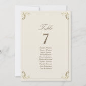Carte Tableau de placement de mariage baroque Cream Gold (Devant)