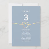 Carte Tableau de placement de mariage bleu poussiéreux a (Dos)