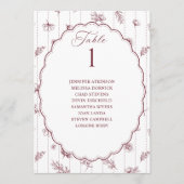 Carte Tableau de placement de mariage ovale bordeaux vin (Devant)