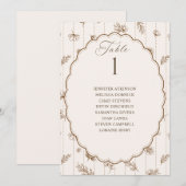 Carte Tableau de placement de mariage ovale brun et crèm (Devant / Derrière)