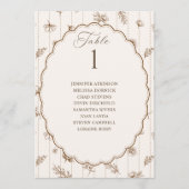 Carte Tableau de placement de mariage ovale brun et crèm (Devant)