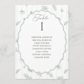 Carte Tableau de placement de mariage ovale vert sauge v (Devant)