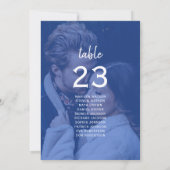 Carte Tableau de placement de mariage photo bleu (Dos)