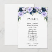 Carte Tableau de placement des invités aux fleurs de lav (Devant / Derrière)