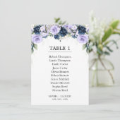 Carte Tableau de placement des invités aux fleurs de lav (Debout devant)