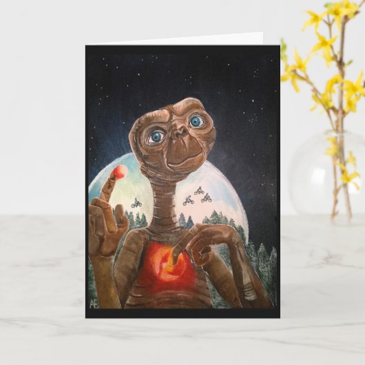 Carte Tableau de portrait Alien par Alfred Fox (Fleur jaune)