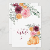 Carte Tableau de siège Automne Citrouille Bourgogne Blus (Devant / Derrière)