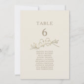 Carte Tableau de Siège de Mariage Élégant en Or (Dos)