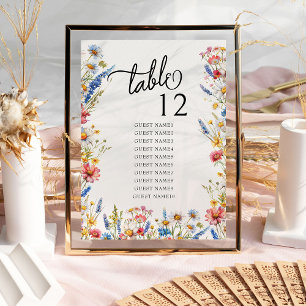 Carte Tableau de Siège de Mariage Fleur de Champ de Camp
