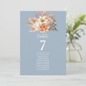 Carte Tableau de sièges à la table florale de la Pêche b (Debout devant)