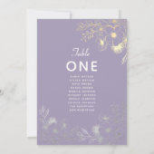 Carte Tableau de sièges de Mariage floral lavande (Dos)