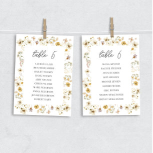 Carte Tableau de sièges du Mariage Fleur sauvage aquarel