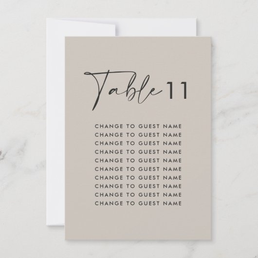 Carte Tableau de sièges gris élégant moderne mariage (Devant)