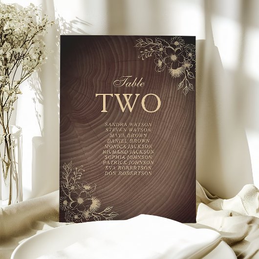 Carte Tableau de sièges Mariage en bois rustique