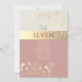 Carte Tableau de sièges Mariage en or rose (Dos)