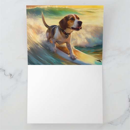 Carte Tableau de surf de plage beagle (Intérieur)