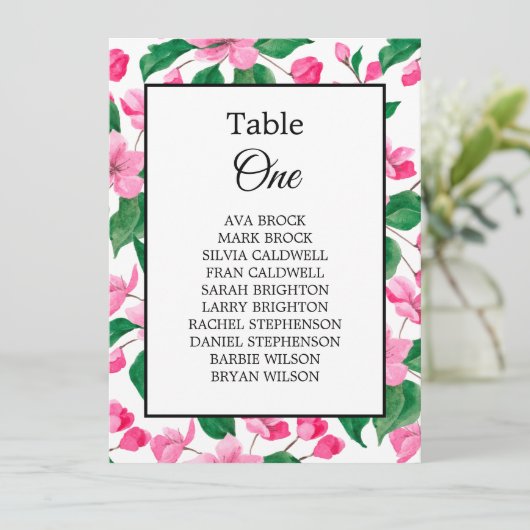 Carte Tableau des noms des Mariages de cerisier en fleur (Debout devant)