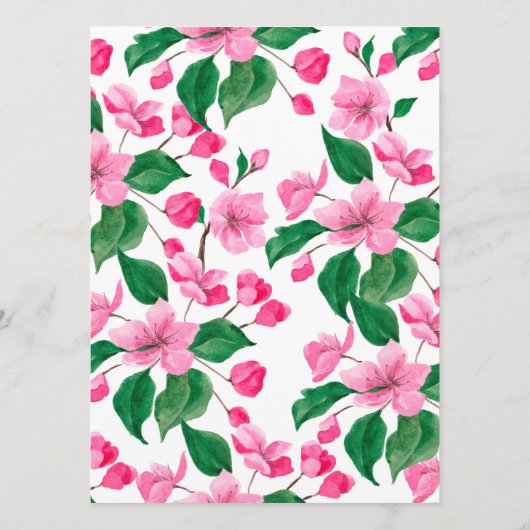 Carte Tableau des noms des Mariages de cerisier en fleur (Dos)