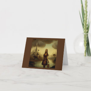 Carte Tableau Imaginaire 4 - Fille tenant une lanterne