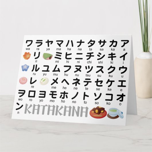 Carte Tableau Katakana japonais (Wagashi) (Devant)