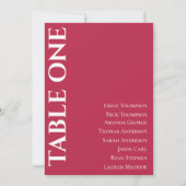 Carte Tableau Mariage Magenta Contemporain (Dos)