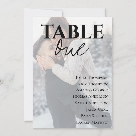 Carte Tableau Mariage photo Faux Vellum (Dos)