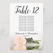 Carte Tableau Mariage Rose Pale Peach Grand Graphique de (Devant)