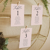 Carte Tableau Numéro de siège de la table d'élégance mod