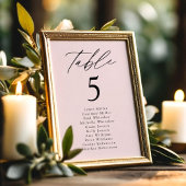 Carte Tableau Numéro de siège de la table d'élégance mod