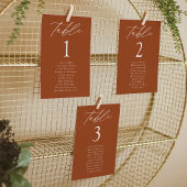 Carte Tableau Numéro de siège de l'élégance moderne